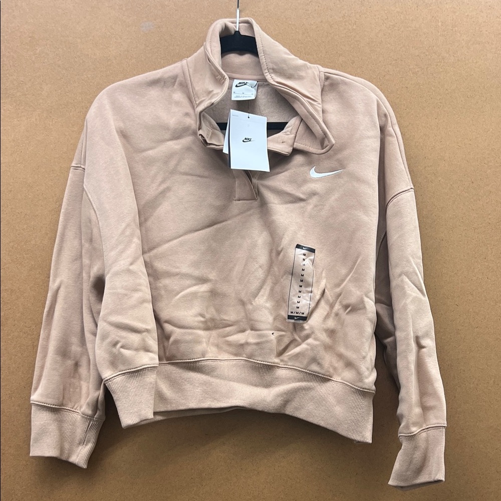 Nike Beige High-Collar Sweatshirt